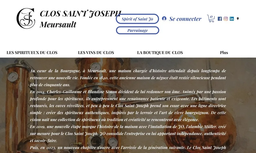 Aperçu du site de Clos Saint Joseph